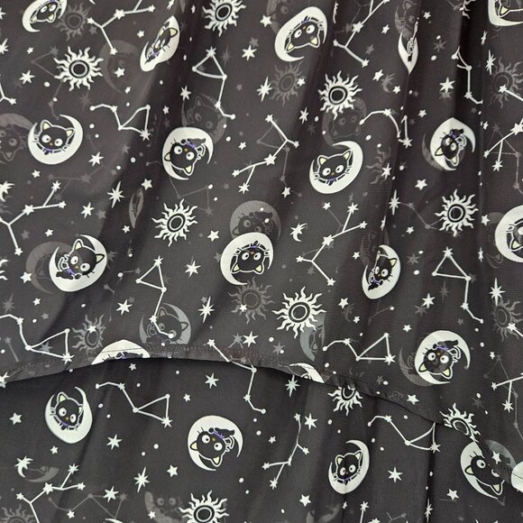 NWT Hot Topic Sanrio Chococat Celestial Hi-Low Midi Skirt Black Cat POCKETS Plus - Picture 3 of 8